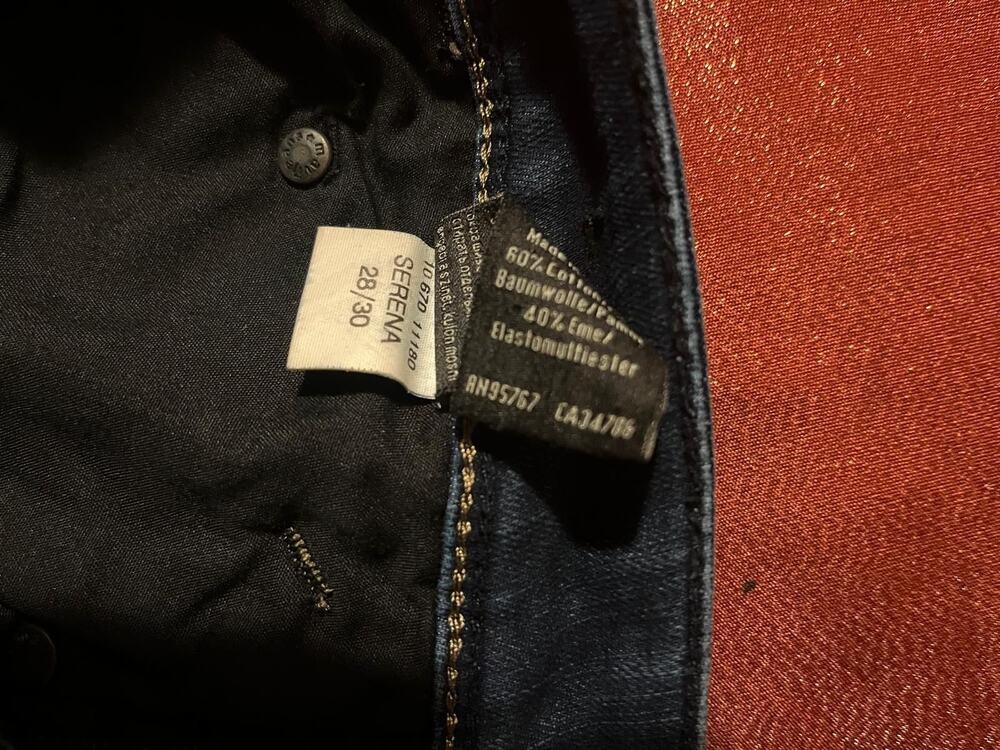 Jeans Womens 28x30 Serena Low Rise Super Skinny Dark Wash Stretch Whiskered